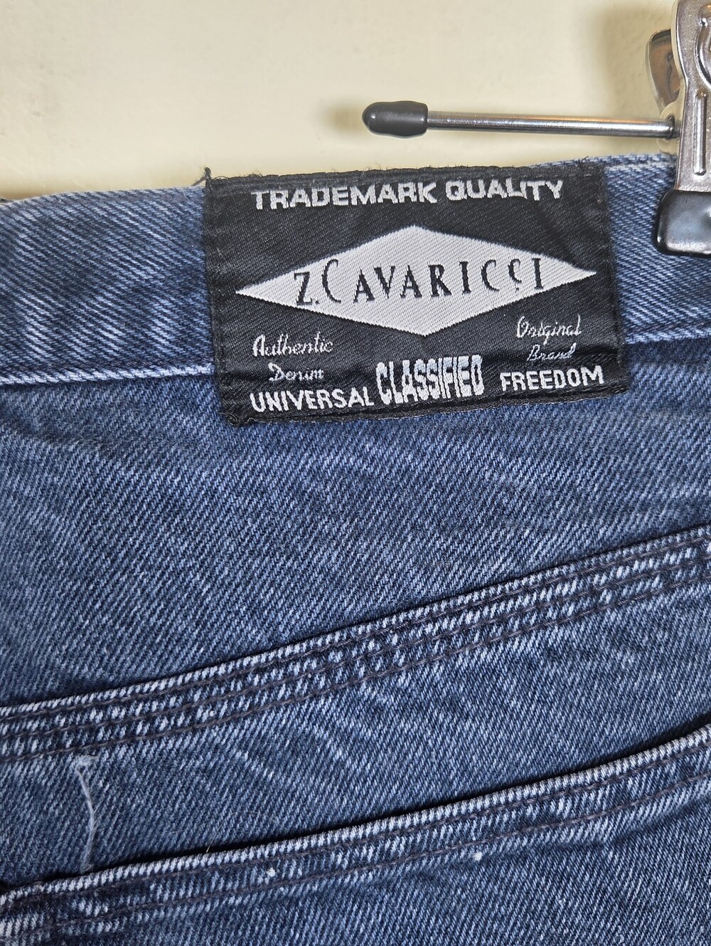 Vintage Z. Cavaricci Black Classified Label Jean Shorts Sz 32 Made in USA